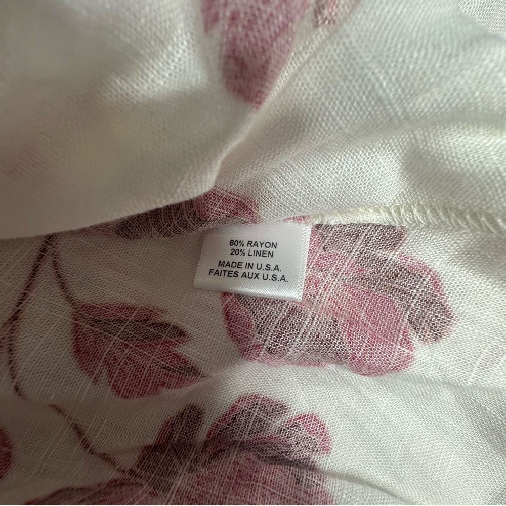 MISA Dress Small White Pink Thora Floral Ruffle Mini Wrap Abstract Peony  small - Picture 11 of 12